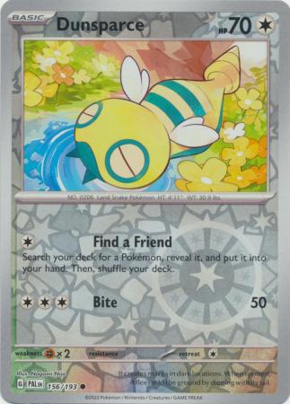 Dunsparce 156/193 Reverse Holo | Paldea Evolved | Pokemon Card