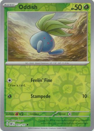 Oddish 1/197 Reverse Holo | Obsidian Flames | Pokemon Card