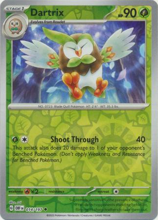 Dartrix 14/197 Reverse Holo | Obsidian Flames | Pokemon Card