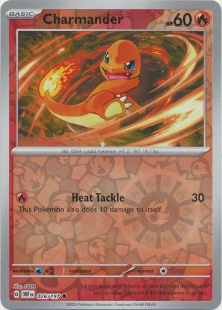 Charmander 26/197 Reverse Holo | Obsidian Flames | Pokemon Card