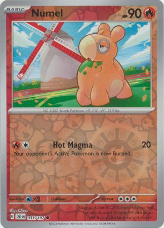 Numel 31/197 Reverse Holo | Obsidian Flames | Pokemon Card