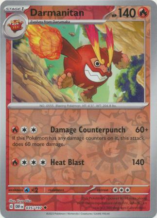 Darmanitan 35/197 Reverse Holo | Obsidian Flames | Pokemon Card