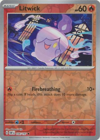 Litwick 36/197 Reverse Holo | Obsidian Flames | Pokemon Card