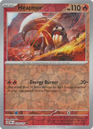 Heatmor 39/197 Reverse Holo | Obsidian Flames | Pokemon Card