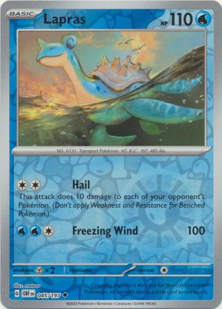 Lapras 45/197 Reverse Holo | Obsidian Flames | Pokemon Card