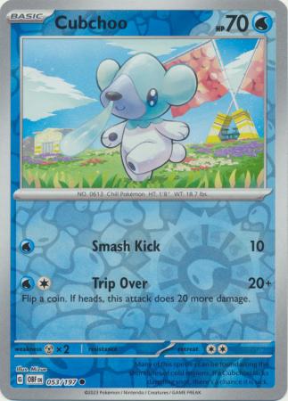 Cubchoo 53/197 Reverse Holo | Obsidian Flames | Pokemon Card