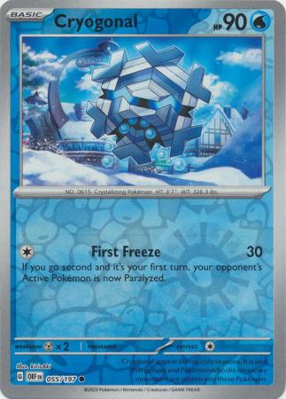 Cryogonal 55/197 Reverse Holo | Obsidian Flames | Pokemon Card