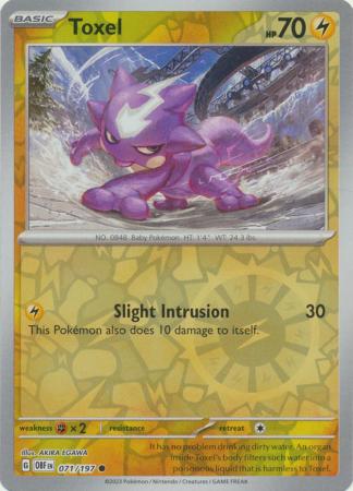 Toxel 71/197 Reverse Holo | Obsidian Flames | Pokemon Card