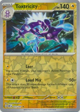 Toxtricity 72/197 Reverse Holo | Obsidian Flames | Pokemon Card