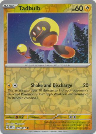 Tadbulb 76/197 Reverse Holo | Obsidian Flames | Pokemon Card