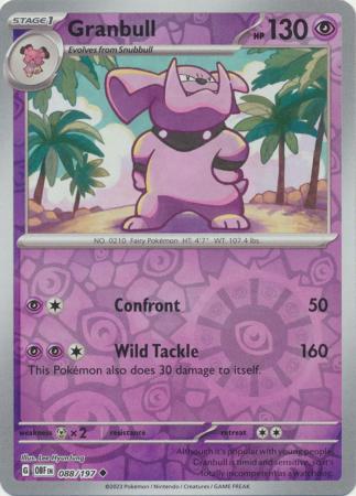 Granbull 88/197 Reverse Holo | Obsidian Flames | Pokemon Card