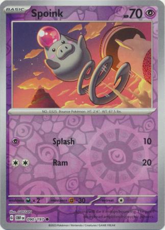 Spoink 90/197 Reverse Holo | Obsidian Flames | Pokemon Card