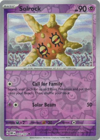 Solrock 93/197 Reverse Holo | Obsidian Flames | Pokemon Card