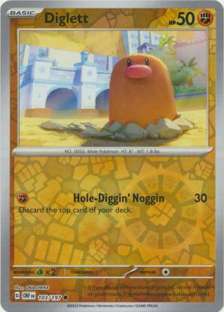 Diglett 103/197 Reverse Holo | Obsidian Flames | Pokemon Card