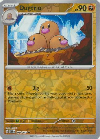 Dugtrio 104/197 Reverse Holo | Obsidian Flames | Pokemon Card