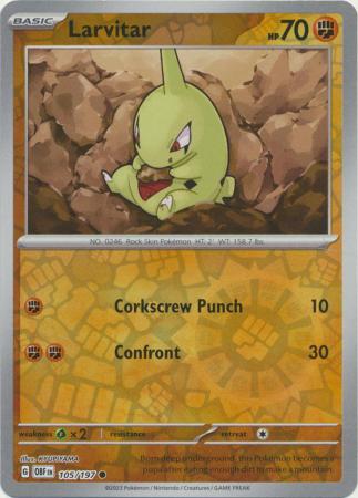 Larvitar 105/197 Reverse Holo | Obsidian Flames | Pokemon Card