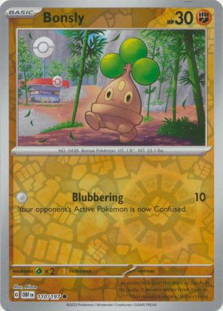 Bonsly 110/197 Reverse Holo | Obsidian Flames | Pokemon Card