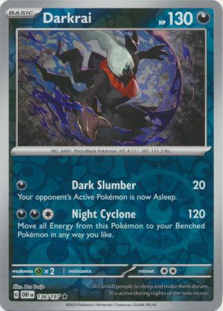 Darkrai 136/197 Reverse Holo | Obsidian Flames | Pokemon Card