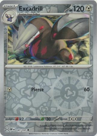 Excadrill 147/197 Reverse Holo | Obsidian Flames | Pokemon Card