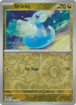 Dratini 157/197 Reverse Holo | Obsidian Flames | Pokemon Card