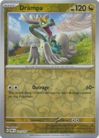 Drampa 161/197 Reverse Holo | Obsidian Flames | Pokemon Card