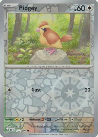 Pidgey 162/197 Reverse Holo | Obsidian Flames | Pokemon Card