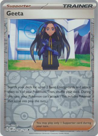 Geeta 188/197 Reverse Holo | Obsidian Flames | Pokemon Card