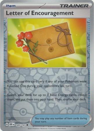 Letter of Encouragement 189/197 Reverse Holo | Obsidian Flames | Pokemon Card