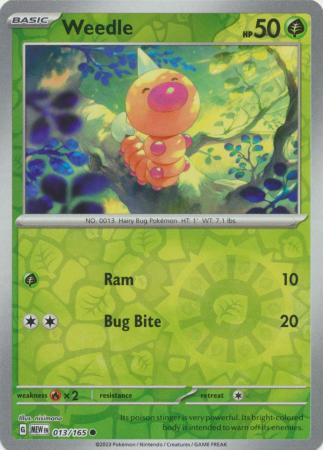 Weedle 13/165 Reverse Holo | 151 | Pokemon Card