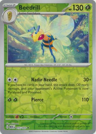 Beedrill 15/165 Reverse Holo | 151 | Pokemon Card