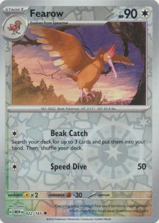 Fearow 22/165 Reverse Holo | 151 | Pokemon Card