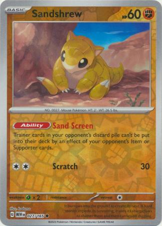 Sandshrew 27/165 Reverse Holo | 151 | Pokemon Card