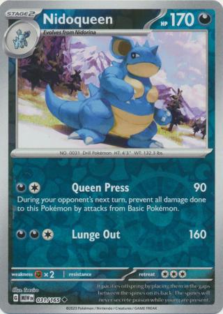 Nidoqueen 31/165 Reverse Holo | 151 | Pokemon Card