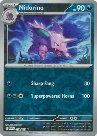 Nidorino 33/165 Reverse Holo | 151 | Pokemon Card