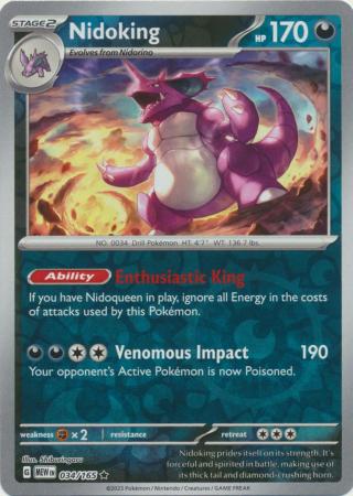 Nidoking 34/165 Reverse Holo | 151 | Pokemon Card