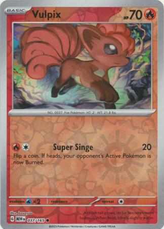 Vulpix 37/165 Reverse Holo | 151 | Pokemon Card