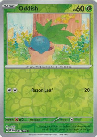 Oddish 43/165 Reverse Holo | 151 | Pokemon Card