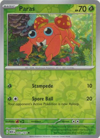 Paras 46/165 Reverse Holo | 151 | Pokemon Card