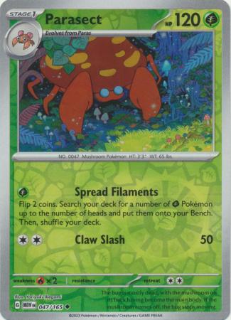 Parasect 47/165 Reverse Holo | 151 | Pokemon Card