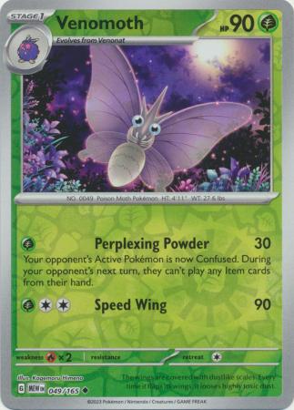 Venomoth 49/165 Reverse Holo | 151 | Pokemon Card