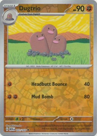 Dugtrio 51/165 Reverse Holo | 151 | Pokemon Card