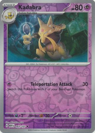 Kadabra 64/165 Reverse Holo | 151 | Pokemon Card