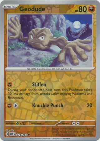 Geodude 74/165 Reverse Holo | 151 | Pokemon Card