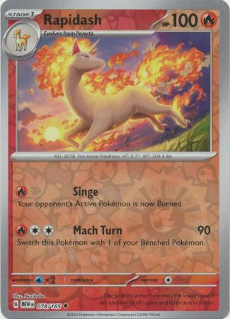 Rapidash 78/165 Reverse Holo | 151 | Pokemon Card