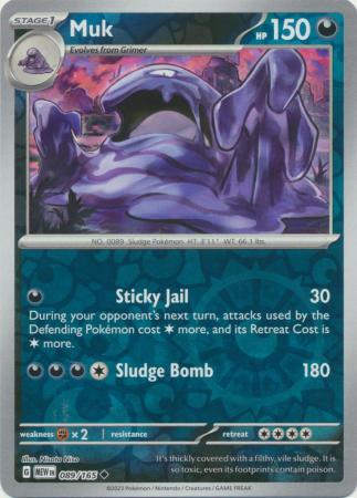 Muk 89/165 Reverse Holo | 151 | Pokemon Card