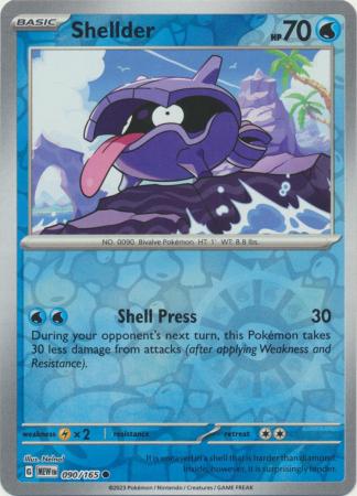 Shellder 90/165 Reverse Holo | 151 | Pokemon Card