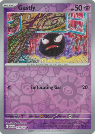 Gastly 92/165 Reverse Holo | 151 | Pokemon Card