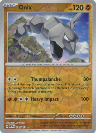 Onix 95/165 Reverse Holo | 151 | Pokemon Card