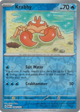 Krabby 98/165 Reverse Holo | 151 | Pokemon Card