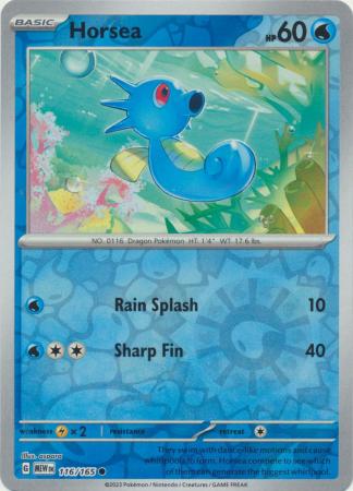 Horsea 116/165 Reverse Holo | 151 | Pokemon Card